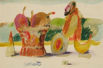 Composizione con Frutti e Figura