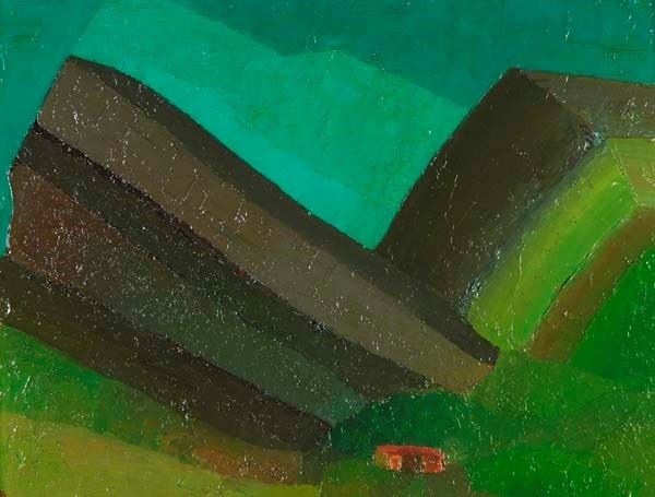 Antonio Giani : Archaic landscape  (1975)  - Oil on the table - Auction MODERN  ART - TUSCANY AUTHORS - Galleria Pananti Casa d'Aste