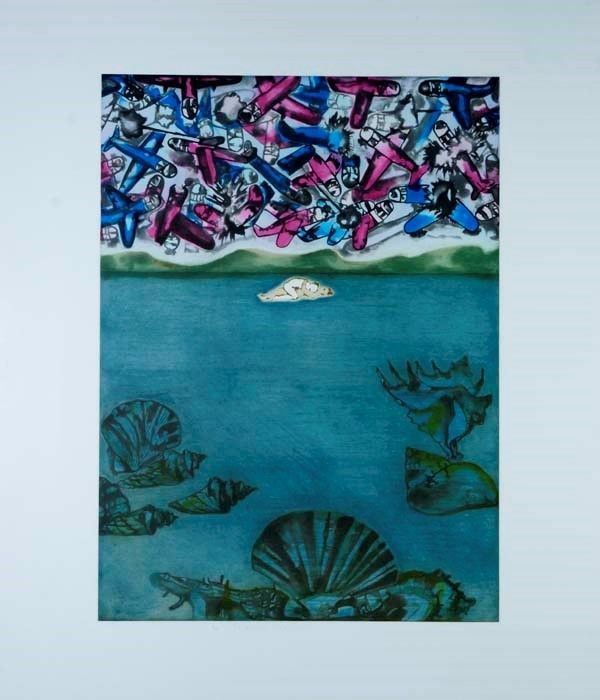 Francesco Clemente : Conception  (1987)  - Acquaforte Acquatinta a 7 colori - Asta Autori dell'800-900 - I - Galleria Pananti Casa d'Aste
