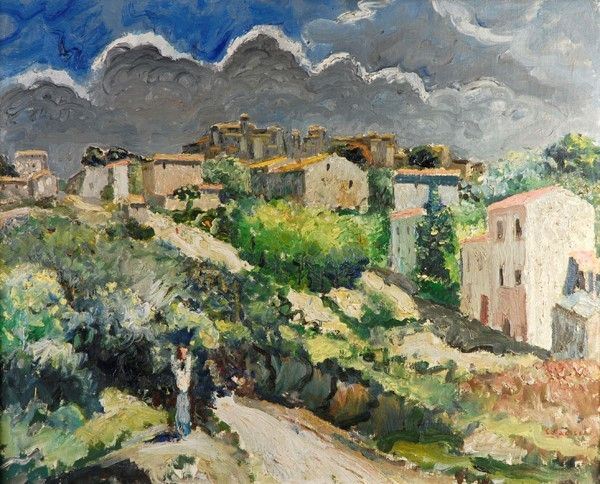 Giovanni Colacicchi : Paesaggio  ((1925-1930))  - Olio su tela - Asta Arte Moderna e Contemporanea - III - Galleria Pananti Casa d'Aste