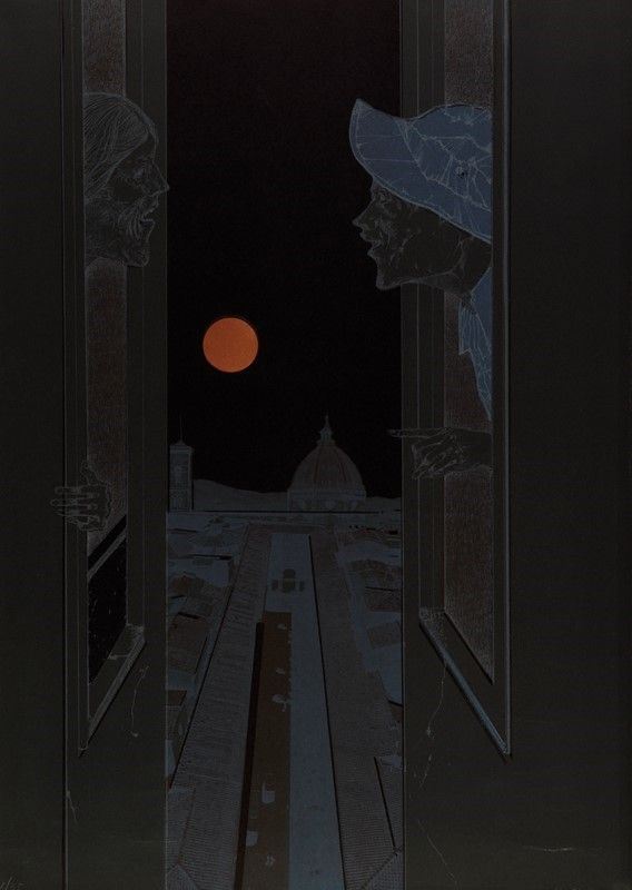 Anonimo, XX sec. : Conversazione notturna a Firenze  - Serigrafia - Auction GRAFICA ED EDIZIONI - Galleria Pananti Casa d'Aste
