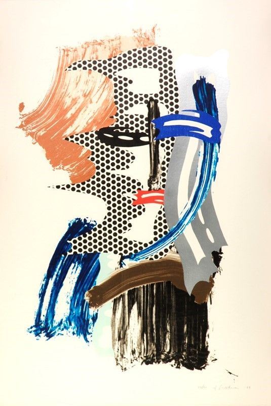Roy Lichtenstein : The Mask. Brushstroke Figures  (1989)  - Linoleum, serigrafia, litografia, encausto e collages - Asta Arte Moderna e Contemporanea Grafica ed Edizioni - Galleria Pananti Casa d'Aste