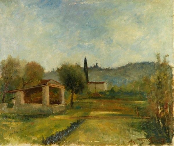 Ugo Pignotti : Campagna  (1919)  - Olio su tela - Auction AUTORI DEL XIX E XX SEC - Galleria Pananti Casa d'Aste