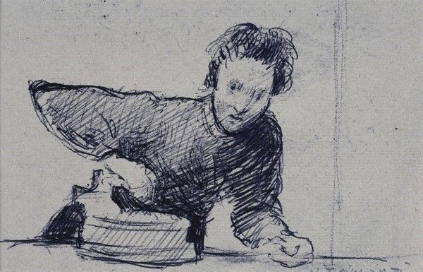 Nino Tirinnanzi : Stiratrice  - Inchiostro su carta - Asta Autori dell'800 e 900 - Galleria Pananti Casa d'Aste
