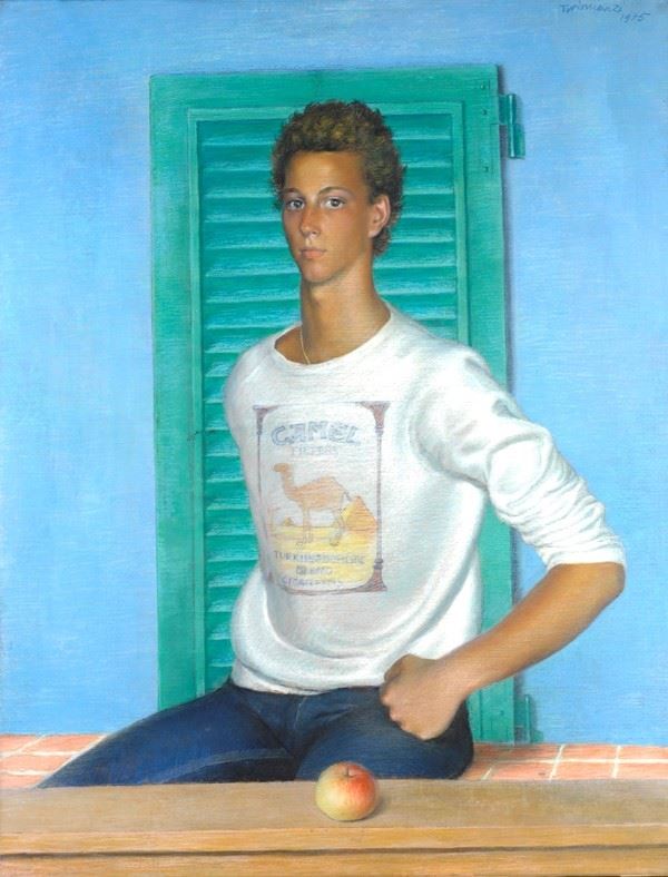 Nino Tirinnanzi : Ritratto di ragazzo  (1975)  - Pastello a olio su carta riportata su tela - Auction Autori dell'800-900, Grafica ed Edizioni - I - Galleria Pananti Casa d'Aste