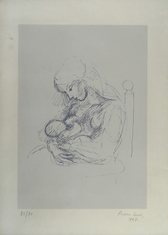 Primo Conti : Maternità  (1967)  - Serigrafia - Auction ASTA A TEMPO - Autori dell'800-900, Moderni e Contemporanei, Grafica ed Edizioni - I - Galleria Pananti Casa d'Aste