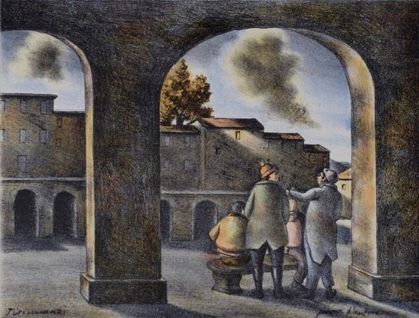 Nino Tirinnanzi : Ragazzi  - Litografia - Asta ARTE MODERNA - AUTORI TOSCANI - Galleria Pananti Casa d'Aste