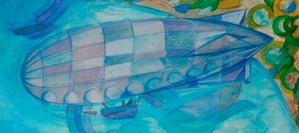 Uberto Bonetti : Aeroveduta di  Viareggio  (1935)  - Tecnica mista su carta - Auction ASTA A TEMPO - Autori dell'800-900, Moderni e Contemporanei, Grafica ed Edizioni - I - Galleria Pananti Casa d'Aste