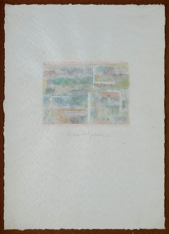 Riccardo Guarneri : Senza titolo  - Acquarello su carta - Asta ARTE CONTEMPORANEA - Galleria Pananti Casa d'Aste