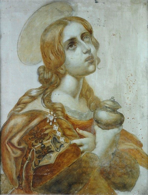 Anonimo, XX sec. : Maddalena (da Carlo Dolci )  - Olio su tela - Asta ASTA A TEMPO - Autori dell'800-900, Moderni e Contemporanei, Grafica ed Edizioni - I - Galleria Pananti Casa d'Aste