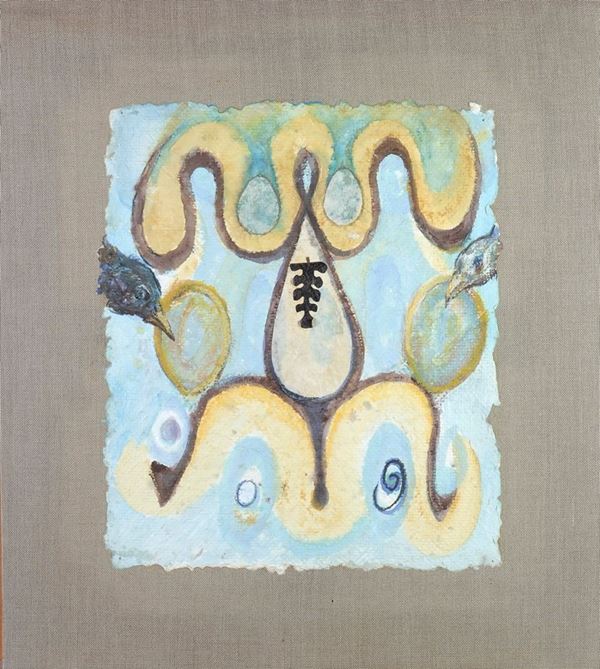 Bruno Ceccobelli : Without title  - Mixed technique and paper collage on canvas - Auction CONTEMPORARY ART - Galleria Pananti Casa d'Aste