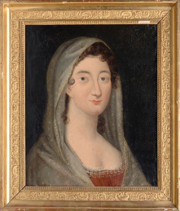 Anonimo, Inizi XIX Sec. - Ritratto di Donna con Velo