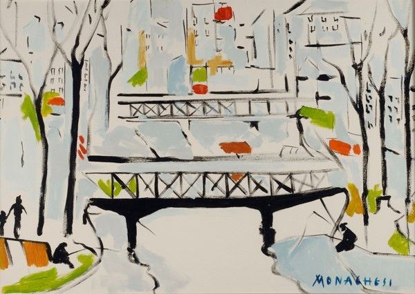 Sante Monachesi : Paris  - Olio su tela - Auction Arte Moderna e Contemporanea Grafica ed Edizioni - Galleria Pananti Casa d'Aste