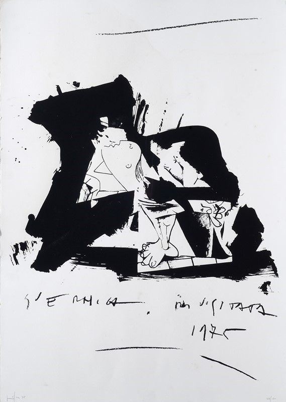 Emilio Vedova : Guernica rivisitata  (1975)  - Litografia - Asta STORART: Dipinti, oggetti, arredi dal XVII al XX sec. - II - Galleria Pananti Casa d'Aste