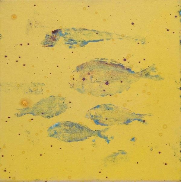 Massimo Barzagli : Pesci  (1996)  - Olio su tela - Auction ASTA A TEMPO - Autori dell'800-900, Moderni e Contemporanei, Grafica ed Edizioni - I - Galleria Pananti Casa d'Aste