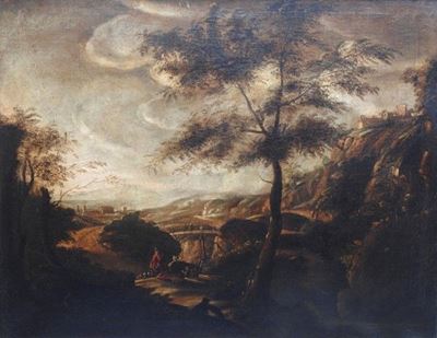 Paesaggio con Figure e Ponte