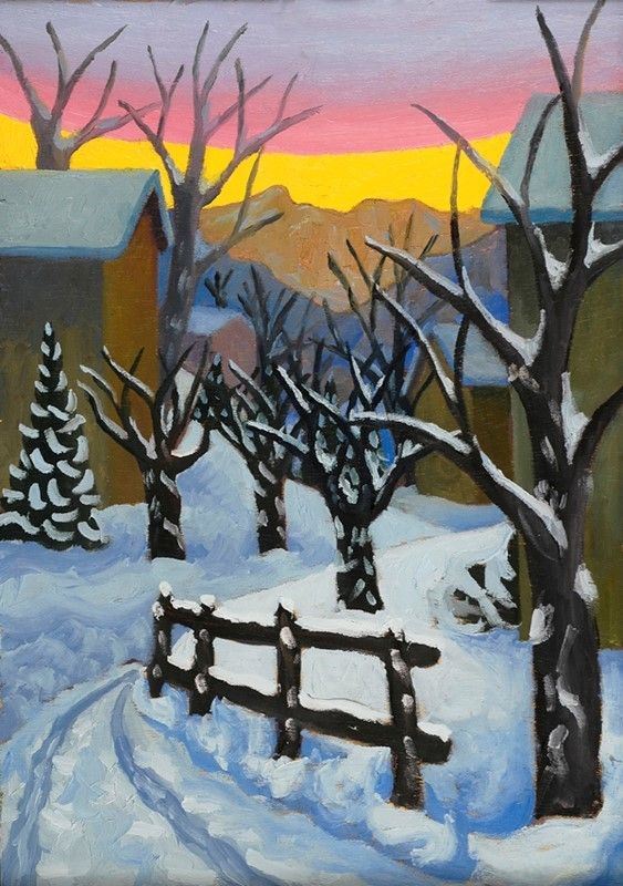 Paesaggio  (1986)  - Olio su tavola - Auction Arte Moderna e Contemporanea Grafica ed Edizioni - Galleria Pananti Casa d'Aste