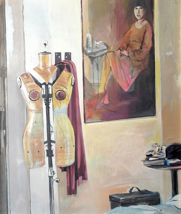 Giuseppe Celi - Interno con manichino e quadro