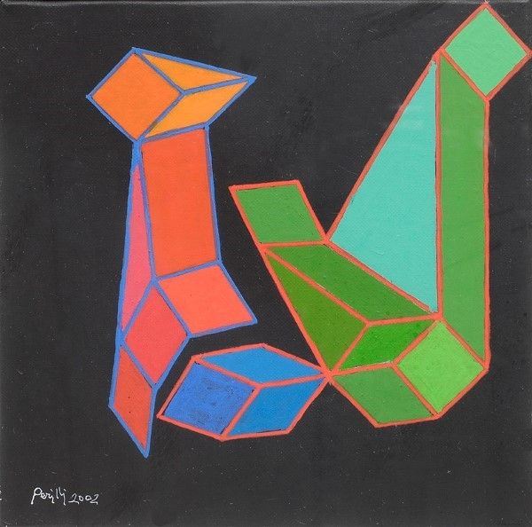 Achille Perilli : Rose  (2002)  - Acrilico su tela - Auction Arte Contemporanea, Grafica ed Edizioni - I - Galleria Pananti Casa d'Aste