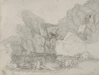 Paesaggio con Figura e Armenti (fronte/retro)