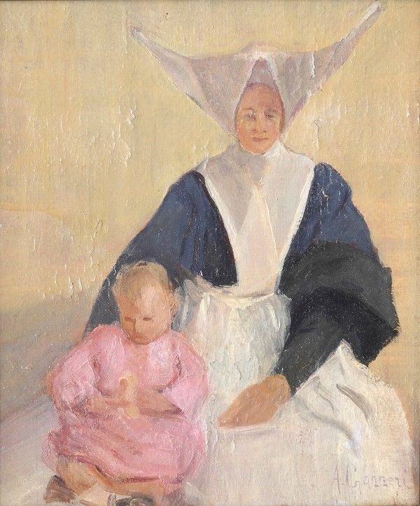 A. Gazzeri - Monaca con Bambino