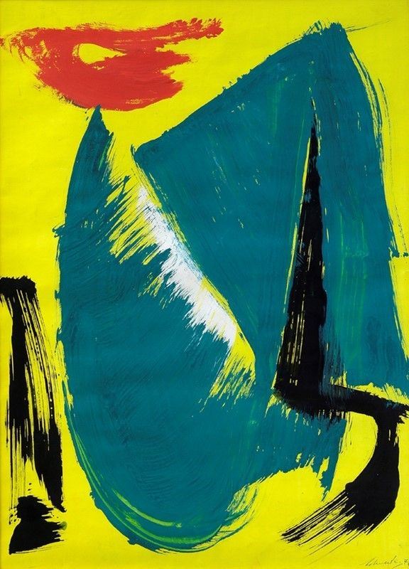 Gerard Schneider : Composizione  (1972)  - Tecnica mista su carta - Asta Arte Moderna e Contemporanea Grafica ed Edizioni - Galleria Pananti Casa d'Aste