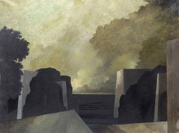 Tommaso Tommasi : Paesaggio con architetture  (1994)  - Olio su tela - Auction Autori dell'800-900, Moderni e Contemporanei, Grafica ed Edizioni - I - Galleria Pananti Casa d'Aste