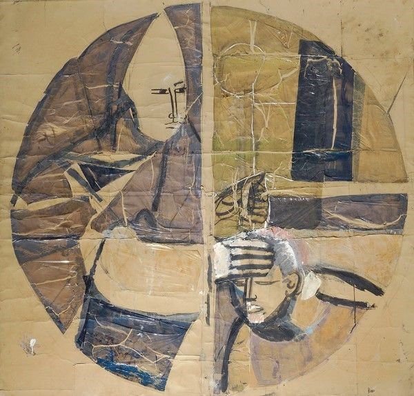 Bruno Saetti : Senza titolo  - Tecnica mista e collage su carta riportata su tela - Asta Arte Moderna e Contemporanea - III - Galleria Pananti Casa d'Aste
