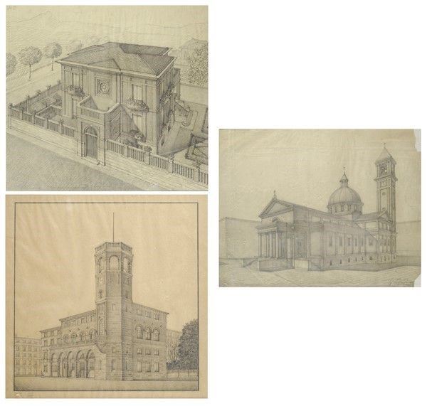 Tre disegni architettonici  - Asta Antiquariato - Galleria Pananti Casa d'Aste