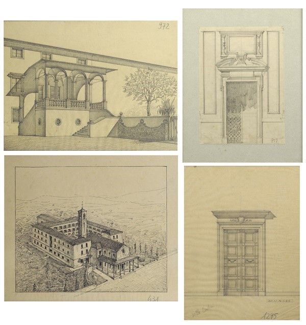 Quattro Disegni di Progetti Architettonici