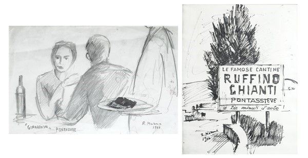 Rodolfo Marma : Coppia di disegni  (1966)  - Matita su carta; China su carta - Asta ASTA A TEMPO - Autori dell'800-900, Moderni e Contemporanei, Grafica ed Edizioni - I - Galleria Pananti Casa d'Aste