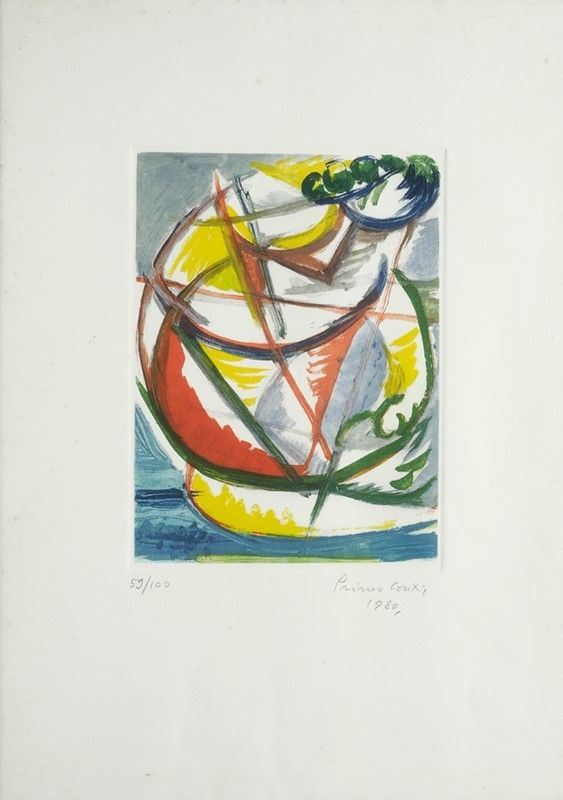 Primo Conti : Ritmi avvolgenti  (1980)  - Litografia - Auction ASTA A TEMPO - Autori dell'800-900, Moderni e Contemporanei, Grafica ed Edizioni - I - Galleria Pananti Casa d'Aste