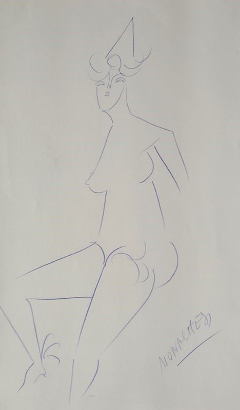 Sante Monachesi : Figure  - Pencil on paper - Auction MODERN ART - Galleria Pananti Casa d'Aste