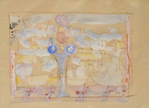 Moses Levy : Fiori  - Tecnica mista su carta - Asta Arte Moderna e Contemporanea - III - Galleria Pananti Casa d'Aste