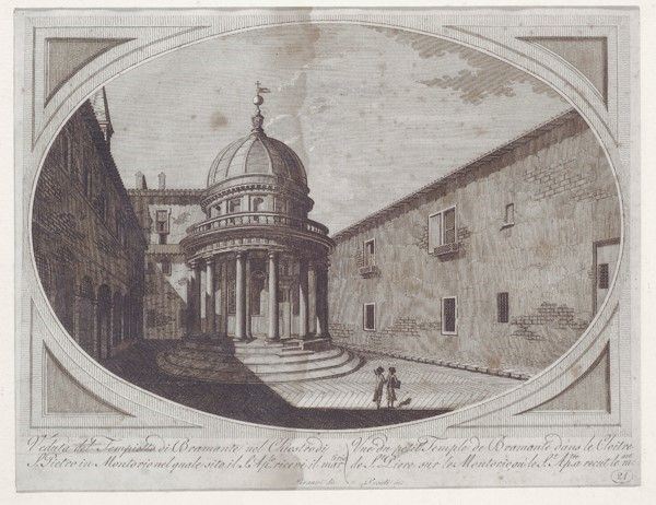 Veduta del tempietto del Bramante  - Stampa - Auction Antiquariato - Galleria Pananti Casa d'Aste