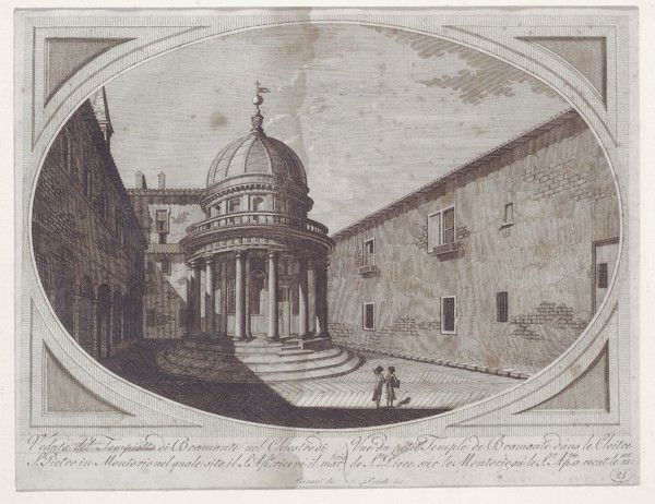 Veduta del tempietto del Bramante  - Stampa - Asta Antiquariato - Galleria Pananti Casa d'Aste
