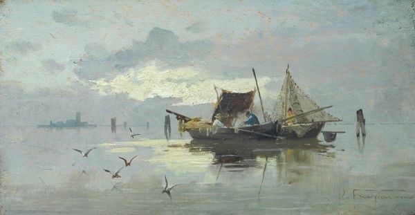 Scuola Veneta, XX sec. : Ora stanca  - Olio su compensato - Auction Autori dell'800 e 900 - Galleria Pananti Casa d'Aste