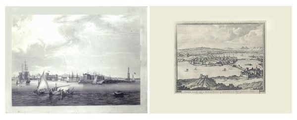 Mantua urbs italie; Barche in porto  - Due stampe - Auction Antiquariato - Galleria Pananti Casa d'Aste