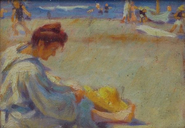 Anonimo, XX sec. - Figura sulla spiaggia