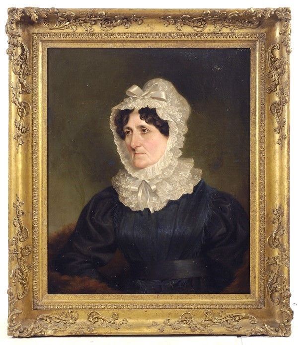 Scuola Inglese, XIX sec. : Ritratto di signora  - Olio su tela - Asta Antiquariato - Galleria Pananti Casa d'Aste