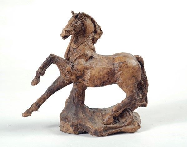 Claudio Nicoli : Cavallo  - Scultura in terracotta - Asta ARREDI E OGGETTISTICA - Galleria Pananti Casa d'Aste