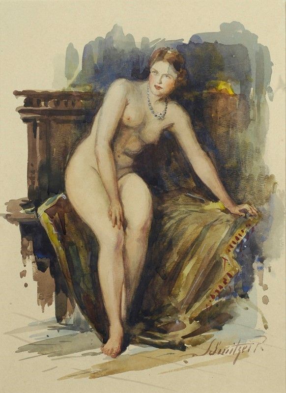 Remigio Schmitzer - Nudo di donna