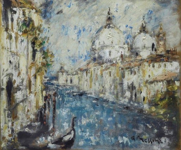 A. Messina : Venezia  - Olio su faesite - Auction Autori dell'800 e 900 - Galleria Pananti Casa d'Aste