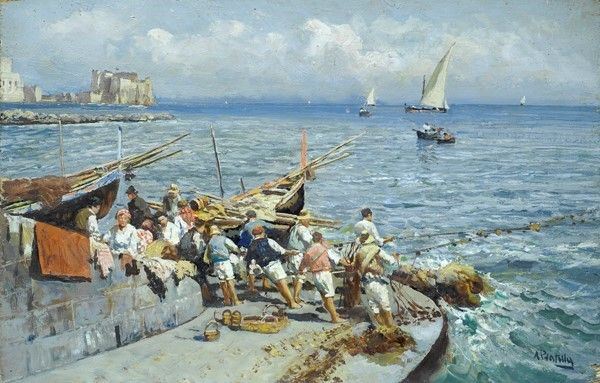 Attilio Pratella - Pescatori a Napoli