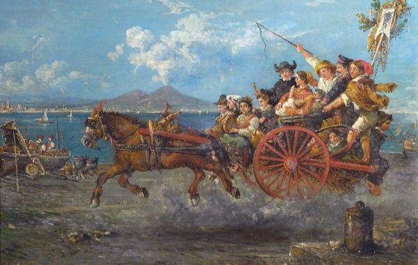 Consalvo Carelli : Ritorno  - Olio su tela - Asta Autori dell'800 e 900 - Galleria Pananti Casa d'Aste