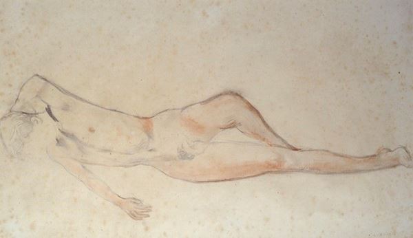 Mario Cavaglieri : Nudo  (1935)  - Pastelli su carta - Asta Autori dell'800 e 900 - Galleria Pananti Casa d'Aste