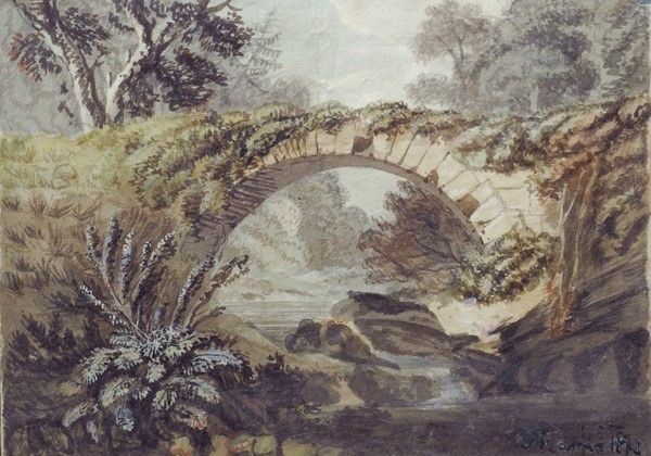 Attr. a Carlo Mark&#242; : Il ponte  (1878)  - Tempera su carta - Asta Autori dell'800 e 900 - Galleria Pananti Casa d'Aste