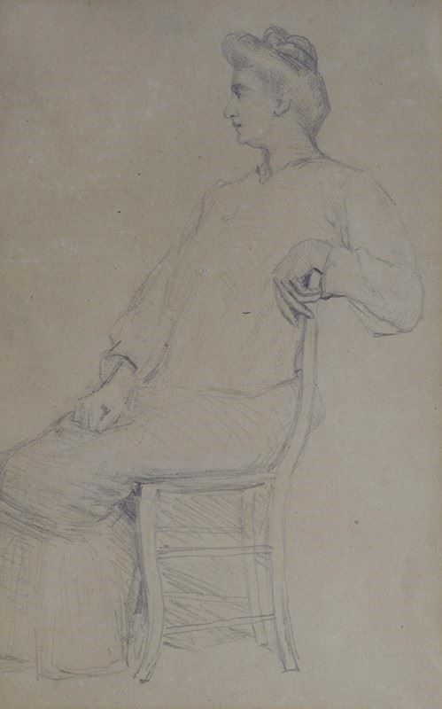 Lazzaro Luxardo,Attr. a Lazzaro Luxardo - Figura seduta (Fronte); Figura seduta e volto (Verso)