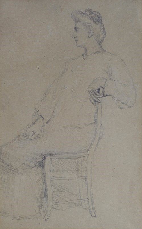 Lazzaro Luxardo - Figura Seduta (fronte); Figura Seduta e Volto (verso)