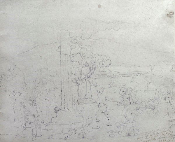 Francesco Paolo Michetti - Scena campestre tra ruderi